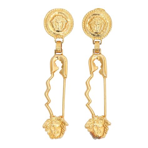 versace safety pin ring|Versace safety pin earrings.